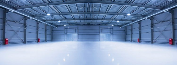 Industrial concrete coating large warehouse